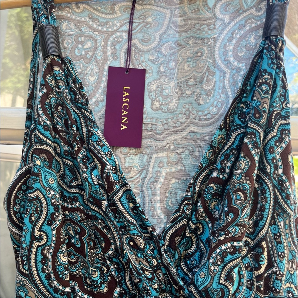 Paisley Maxi Dress - Teal and Brown